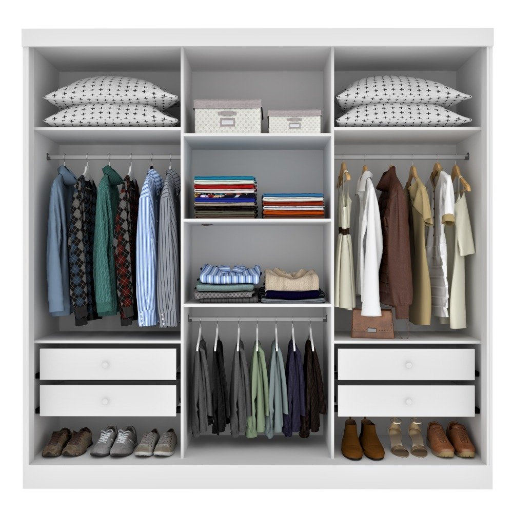 Guarda-Roupa 3 Portas Dacar/Senegal 2,40 m Neve – TCIL - Móveis furniture