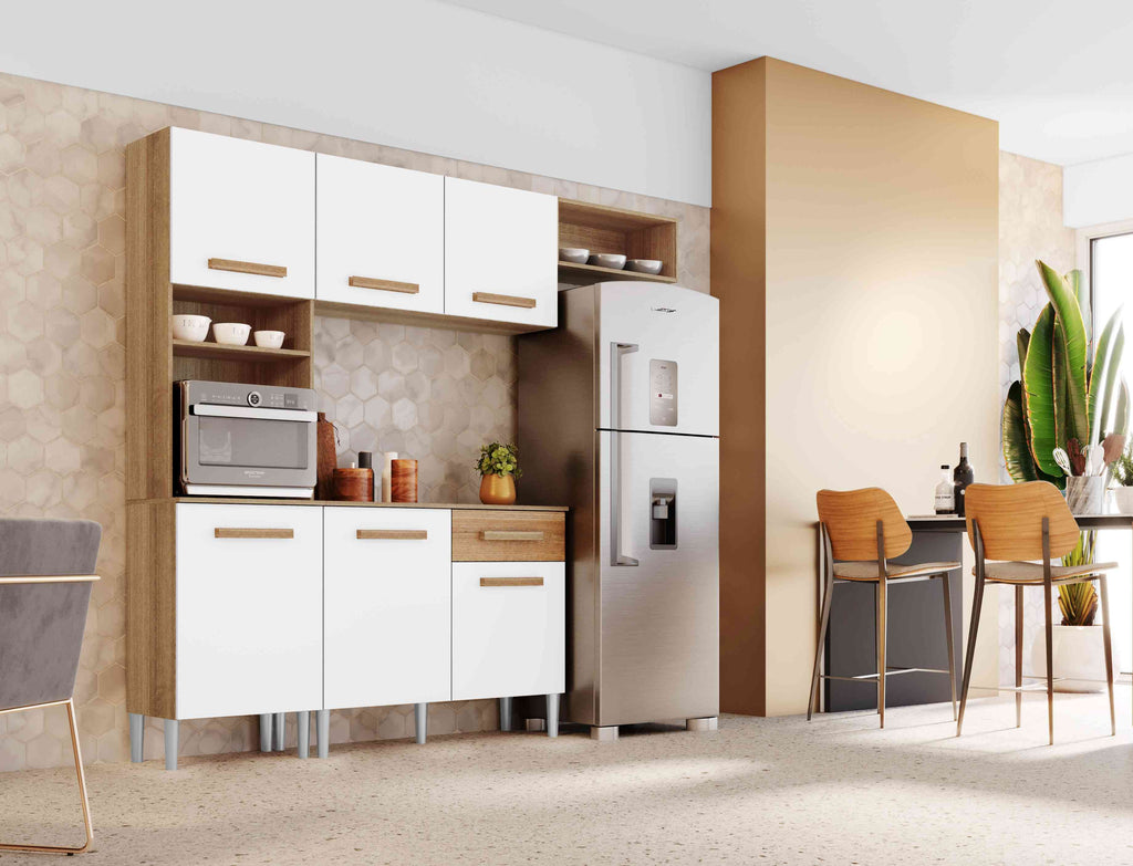 Cozinha Compacta Emily c Balcao 6P1G - Móveis furniture