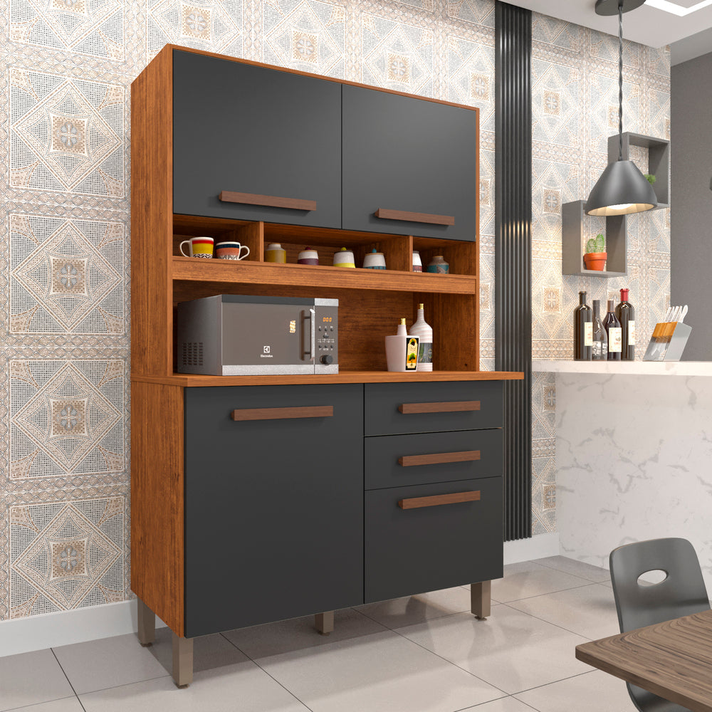Kit Cozinha Sofia 1,15 m Cinamono/Grafite – IMOP