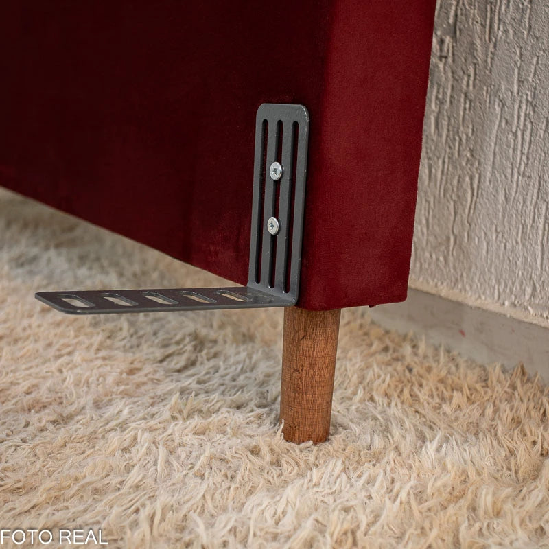 Cabeceira Casal Jade Veludo Bordô Larg. 1.40m