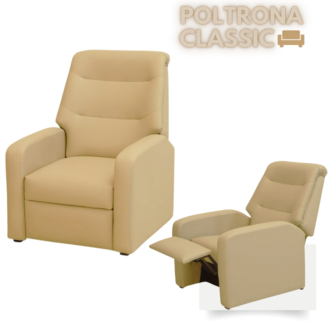 Poltrona Reclinavel MX Classic 1 Estagio Linho Bege 486 Matrix
