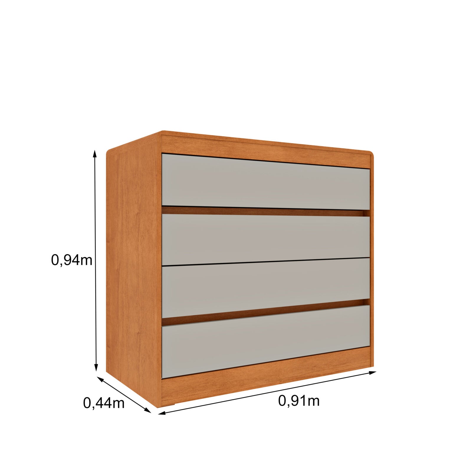 Cômoda 4 Gavetas Espanha Cinamomo/Off White – TCIL
