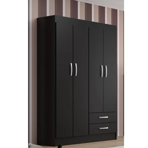 Guarda-Roupa Solteiro 4 Portas 2 Gavetas Atalaia Evidência Móveis - Móveis furniture