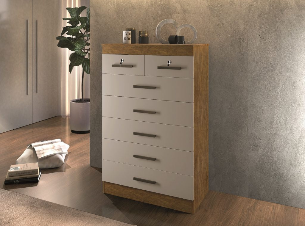 Cômoda BH Canela/Off White – MINASPLAC - Móveis furniture