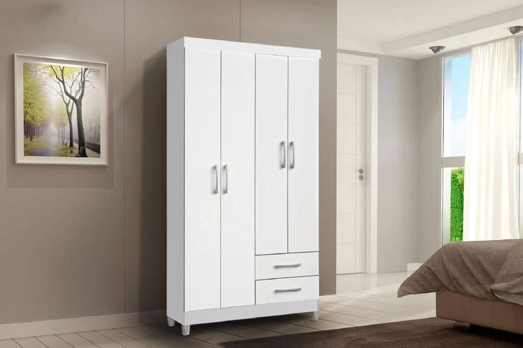 Guarda-Roupa 4 Portas Madri Branco – RUD RACK - Móveis furniture