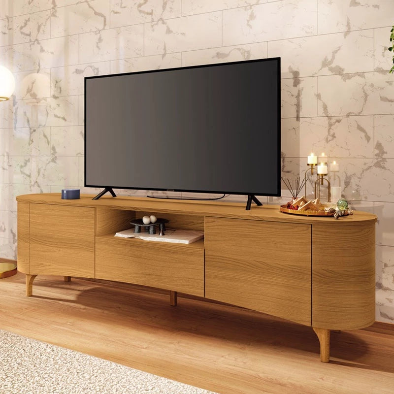 Rack Elara Larg. 2.00m Cinamomo + Painel Armoni Larg. 2.00m Cinamomo - HB Móveis