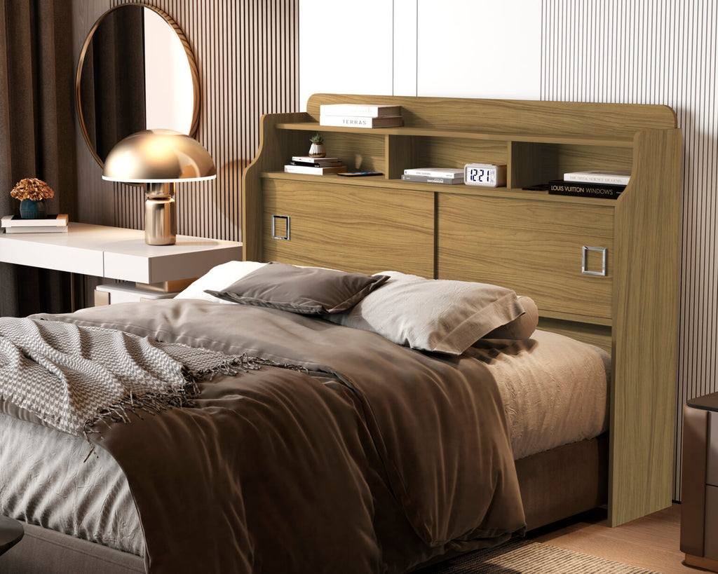 Cabeceira Queen Jéssica Freijó/Grafite/Freijó – MADEC/VJ MÓVEIS