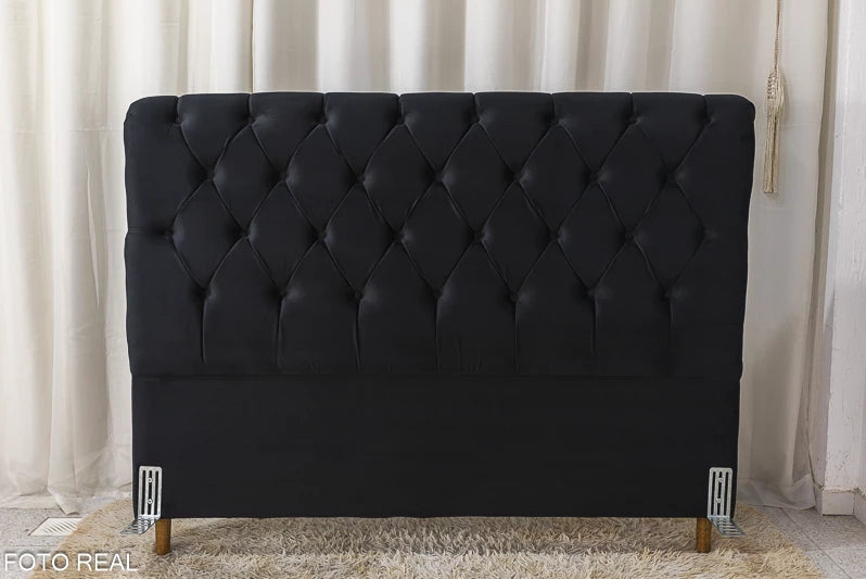 Cabeceira Queen Lavínia Sued Preto Larg. 1.60m - Móveis furniture