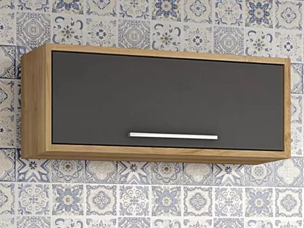 Armário de Cozinha Aéreo Geladeira Paris – Carvalho/Grafite - Móveis furniture