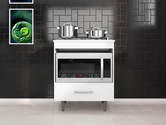 Balcão Alecrim para Cooktop 4 Bocas 1 Porta Polimam - Móveis furniture