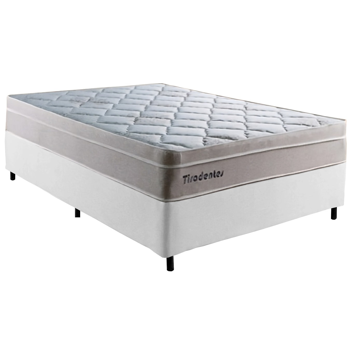 Colchão Casal Tiradentes D28 + Base Box Simples Avalon Corino Branco – COLCHOMINAS + AVALON COLCHÕES