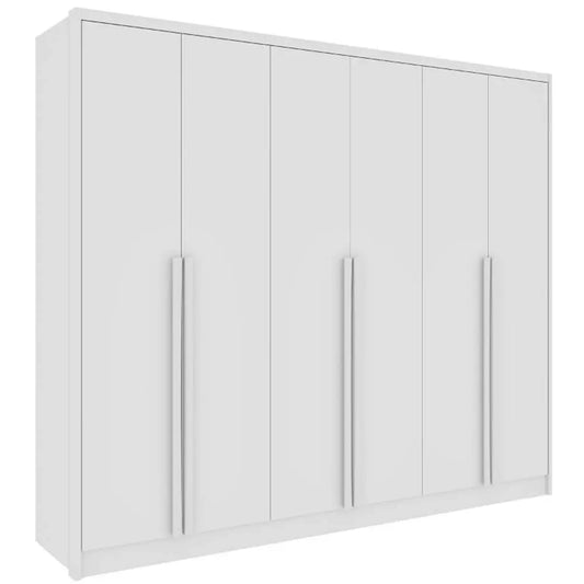 Guarda Roupa Realeza Casal 6 Portas 6 Gavetas Tcil Branco neve