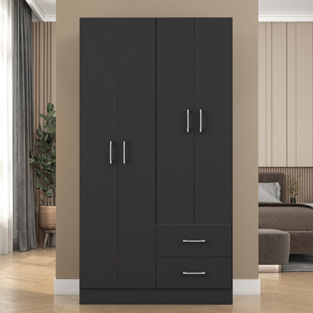 Guarda-Roupa 4 Portas Panamá 4002 Preto – FELLICCI - Móveis furniture