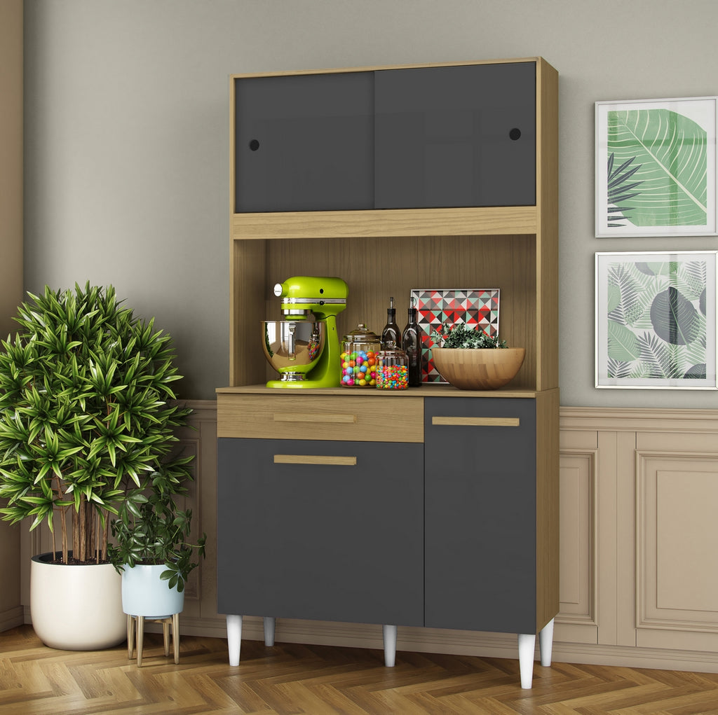 Kit Cozinha 4P1G 0,91 m Atacama/Grafite – ARAMÓVEIS