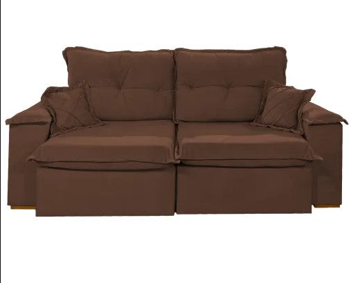 Sofá Atlanta 4 Lugares Retrátil e Reclinável 230cm Tecido Veludo União - Móveis furniture