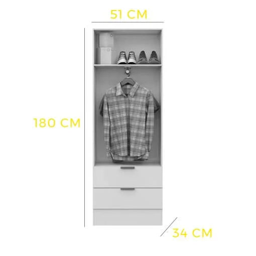 Armário Multiuso Clara 2 Portas com Espelho e 2 Gavetas Carioca Freijó