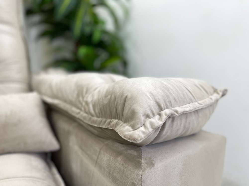 Sofá Retrátil Reclinável Atenas 2.70m – Bege - Móveis furniture