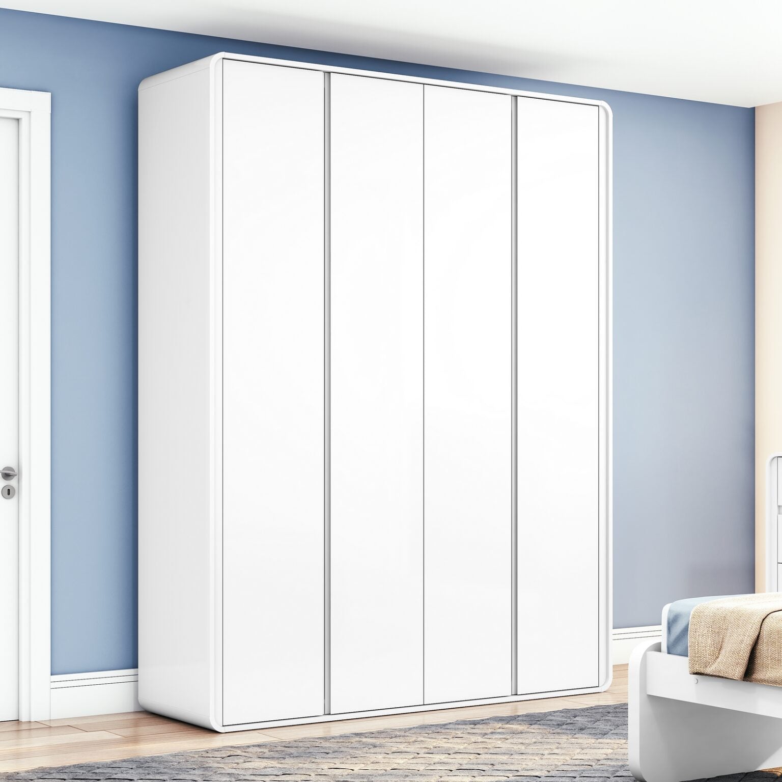 Guarda-Roupa 4 Portas Loop 1,84 m Branco – LOPAS