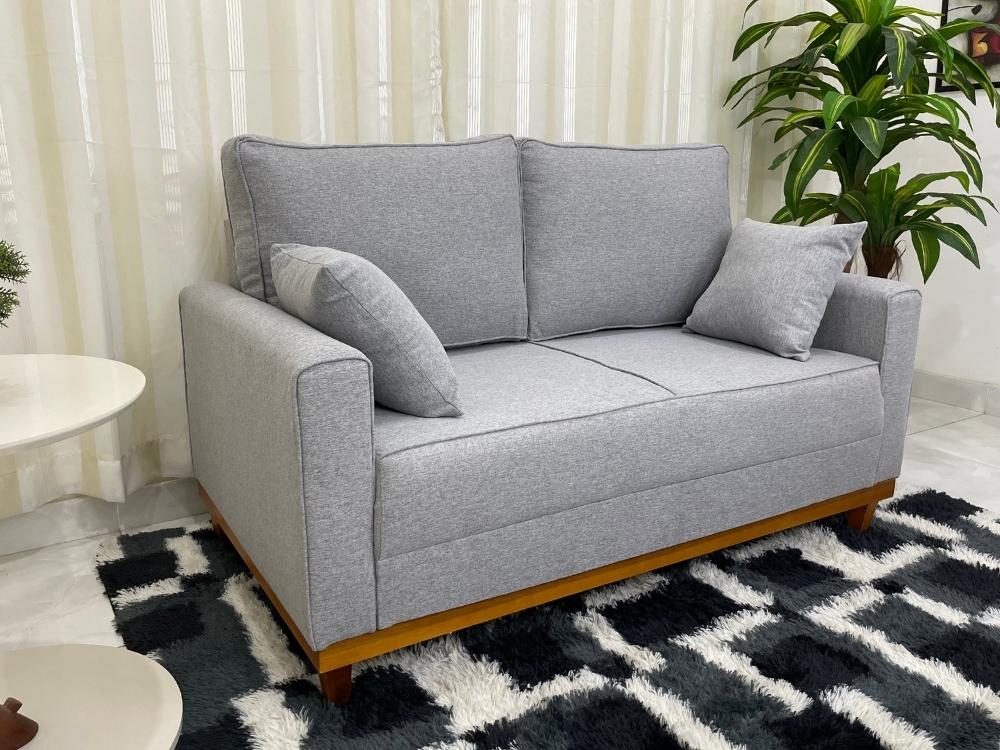 Sofá 2 lugares Slim 1.40m – Cinza Linho - Móveis furniture