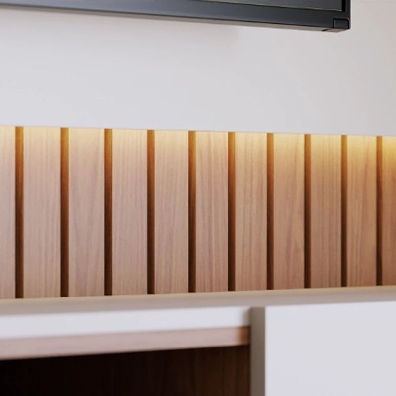 Home Suspenso Ripado Búzios Larg. 1.80m Off White Matte/Freijó Colibri - Móveis furniture