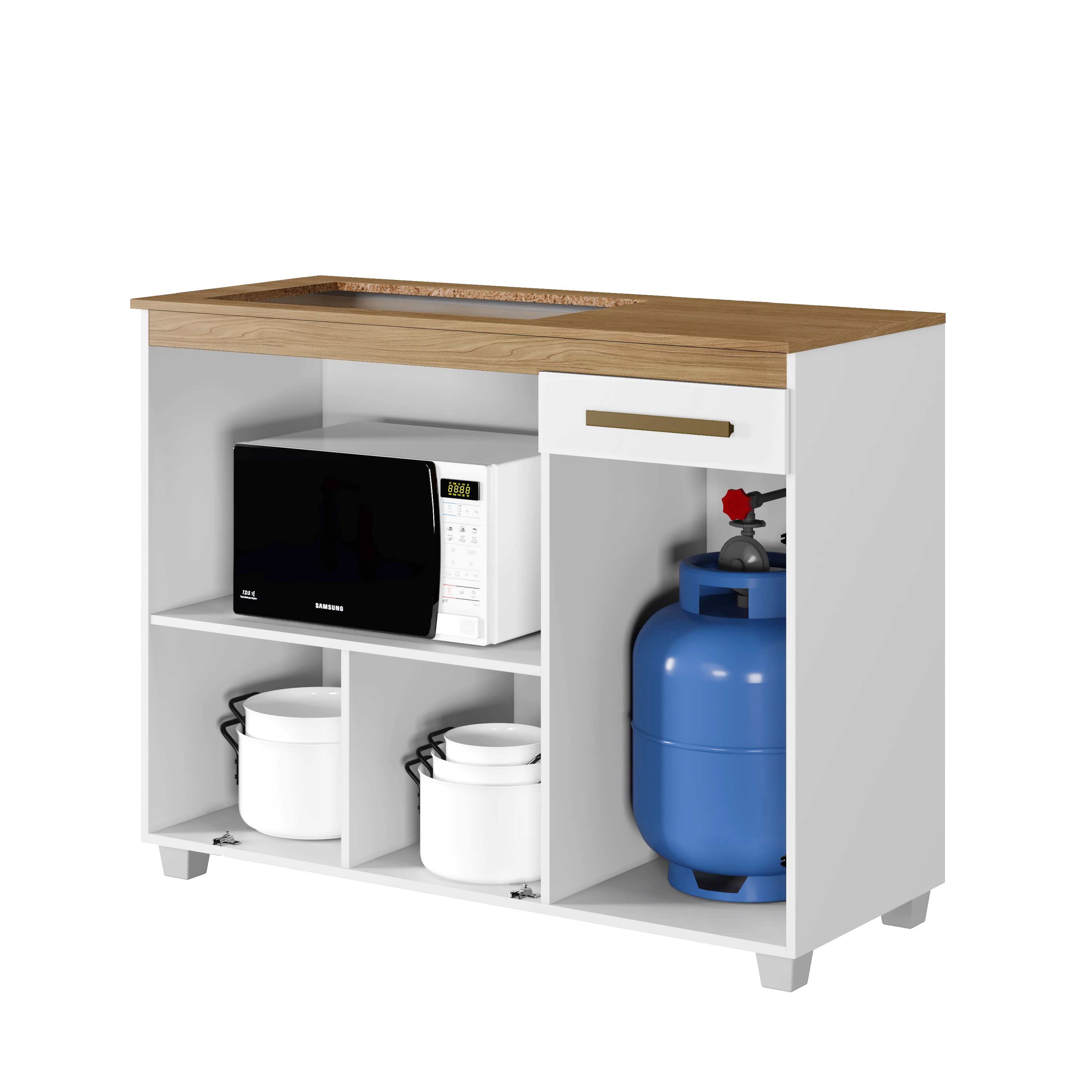 Balcao CookTop Cronus 120 4 Bocas Visualizacao Intrerna Arte Moveis