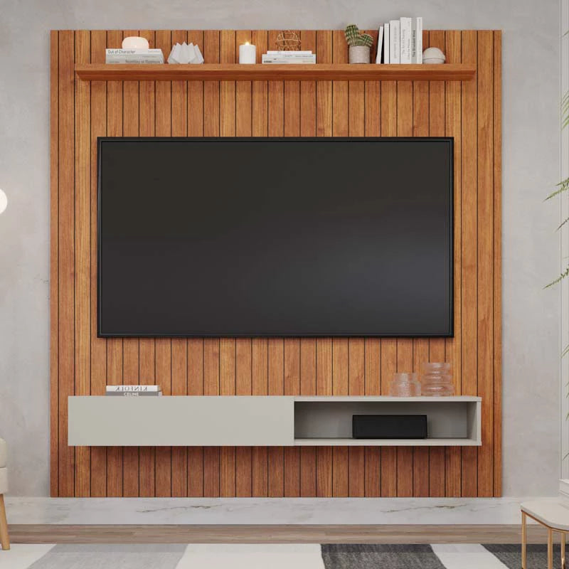 Painel Caravelas Ripado larg. 1.80m Cinamomo/Off Permóbili - Móveis furniture