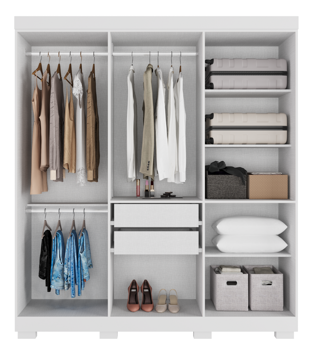 Guarda-Roupa 6 Portas Paolla 1,80 m Branco – - Móveis furniture