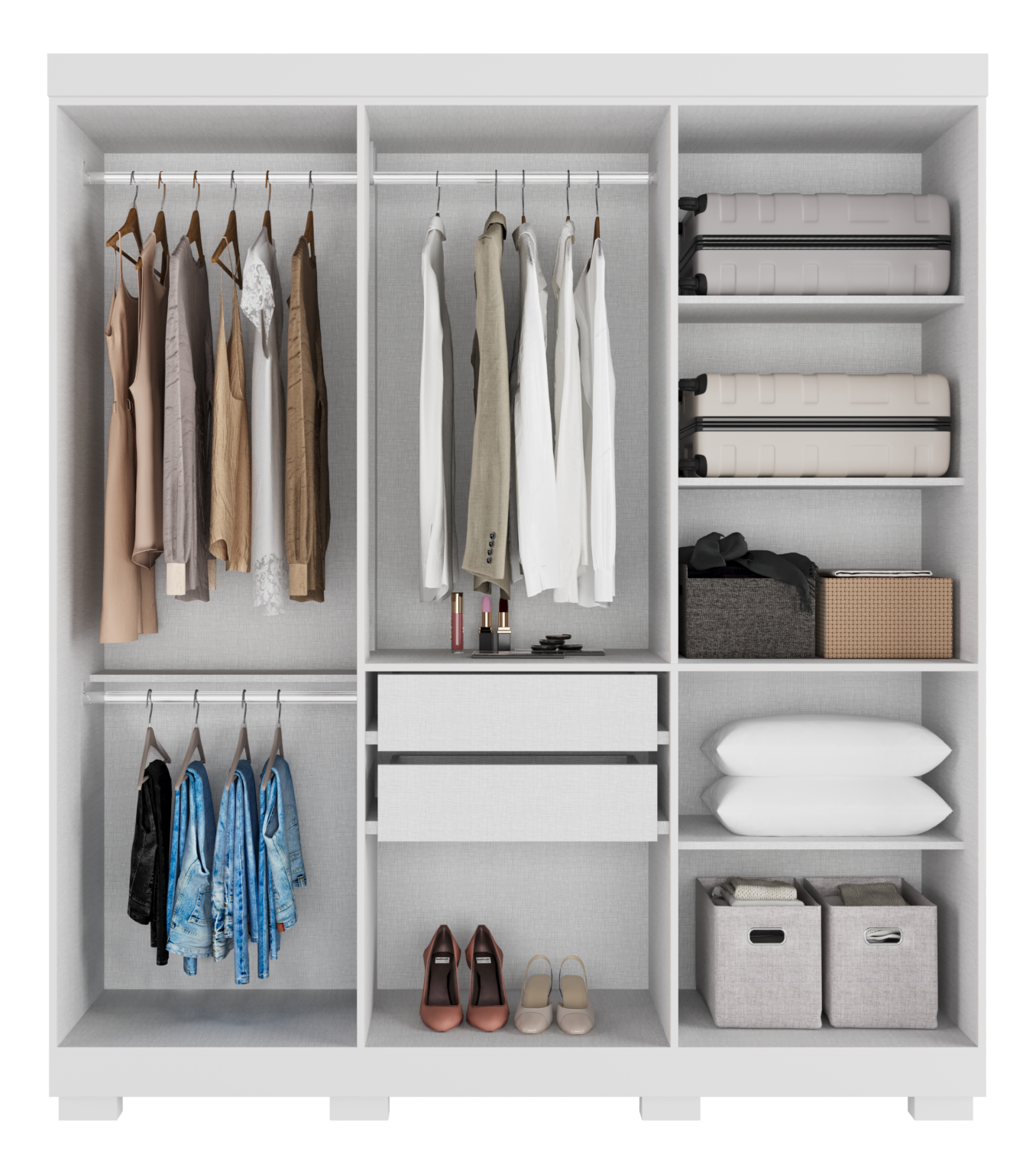 Guarda-Roupa 6 Portas Paolla 1,80 m Branco – - Móveis furniture