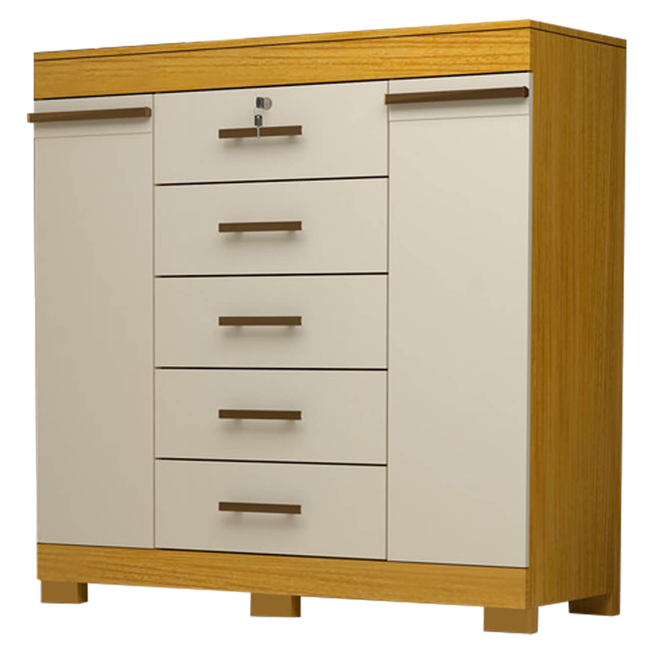 Cômoda Sapateira Diana 5 Gavetas 2 Portas com Chave ACP - Móveis furniture