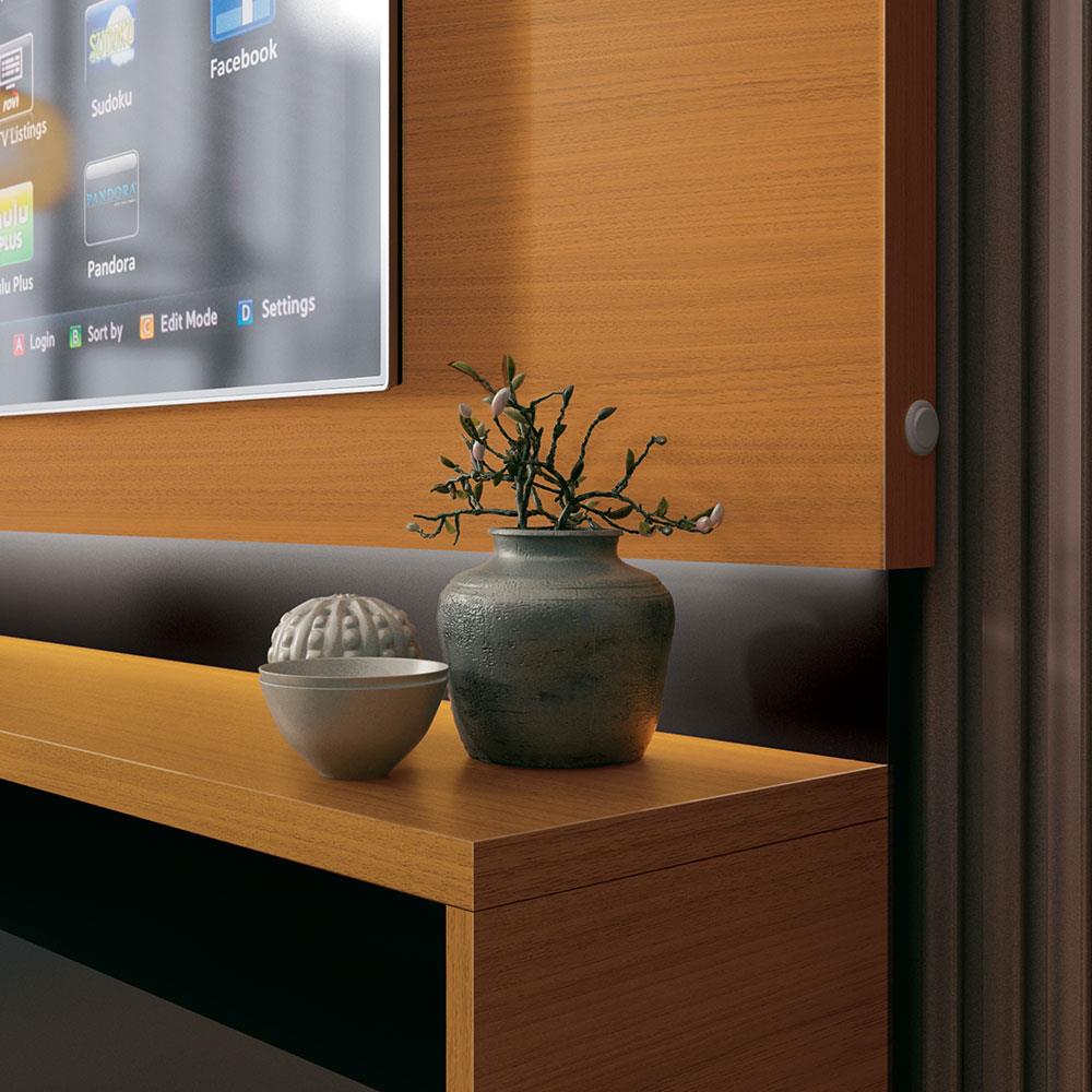 Painel até 75″ Savoy 2.0 Cedro Natural/Preto – EDN MÓVEIS - Móveis furniture