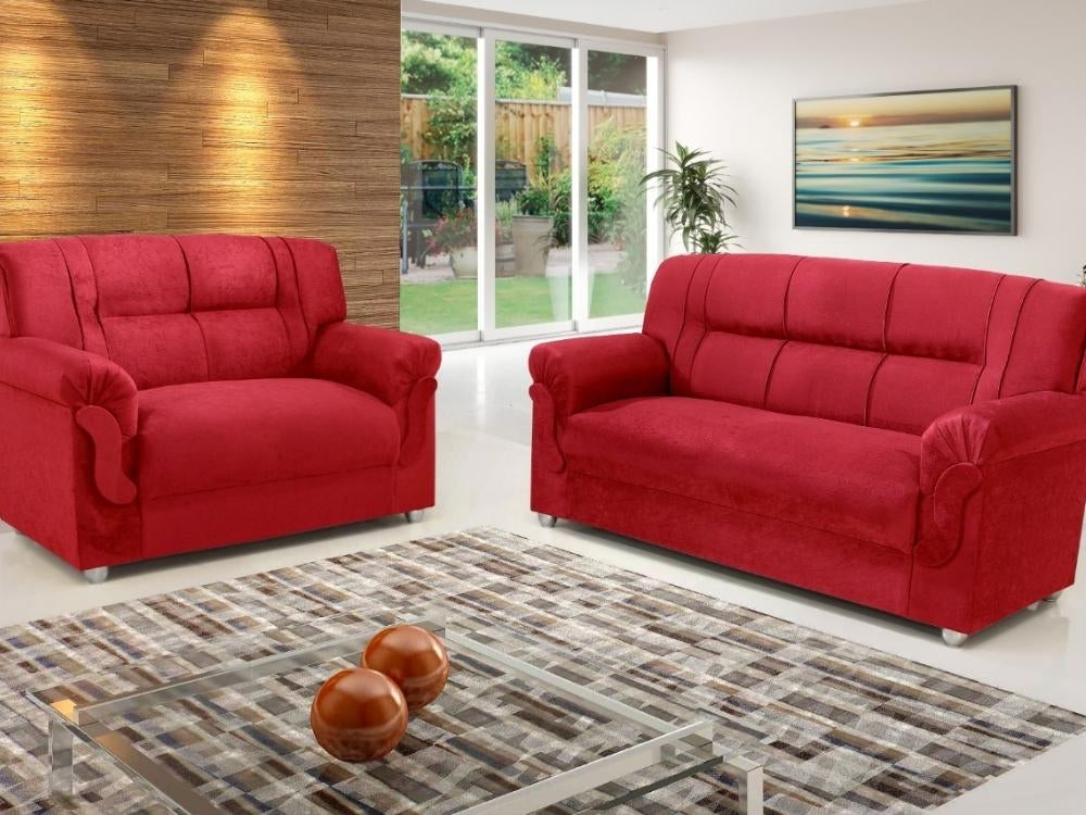 Conjunto de sofá 2 x 3 lugares REF 5014 – Vermelho - Móveis furniture