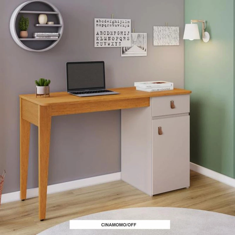 Escrivaninha Helo Candian Cinamomo/Off 1 Gaveta Larg. 1.21m - JCM