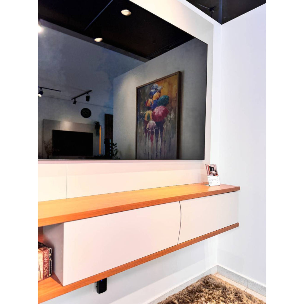 Home Suspenso Egeu para Tvs até 65" - Off White Matte / Freijó