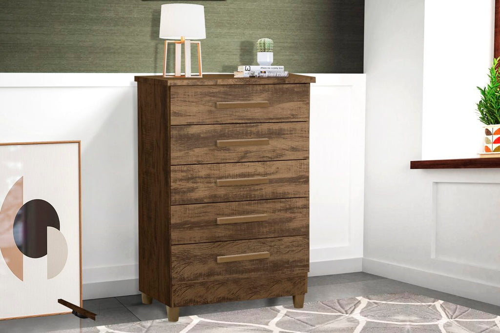 Cômoda Paola 5 gavetas Rudrack - Móveis furniture