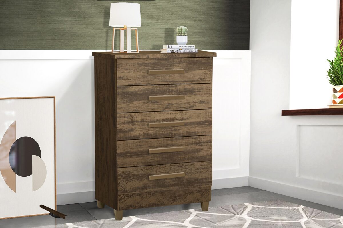 Cômoda Paola 5 gavetas Rudrack - Móveis furniture