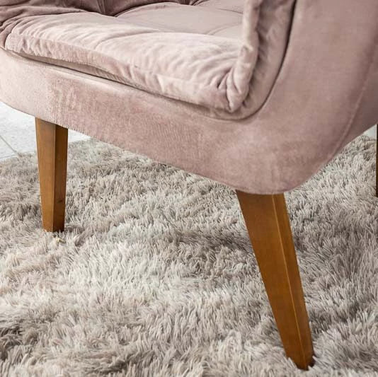 Poltrona Pérola Base Fixa Veludo Rose - Móveis furniture