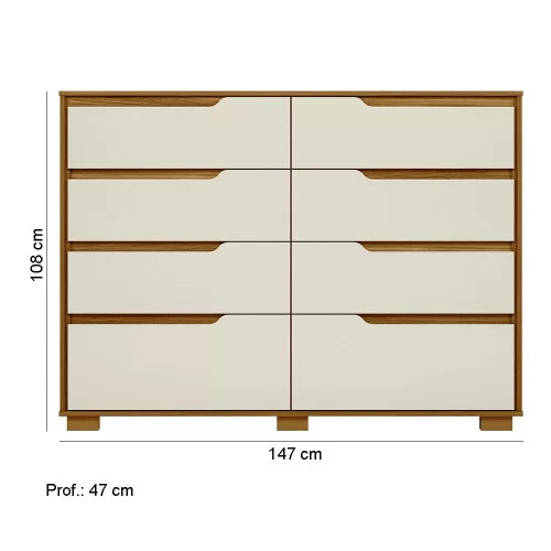 Cômoda 08 Gavetas Georgia Freijó Off White Moval - Móveis furniture