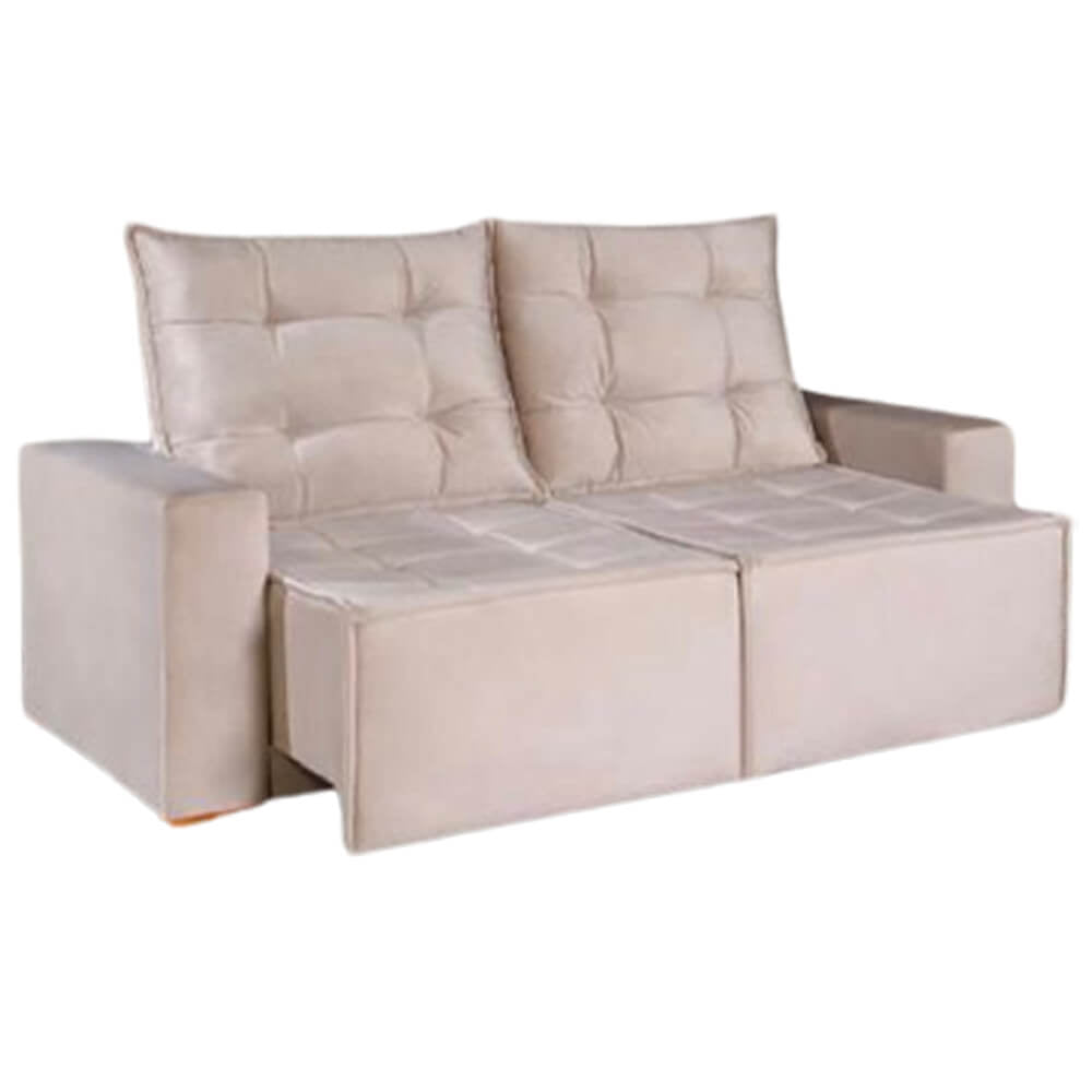 Sofá Macaé 3 Lugares Retrátil e Reclinável Tecido Suede 190cm - Móveis furniture