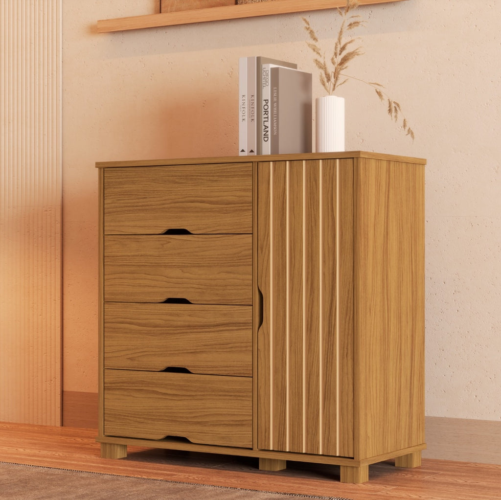 Cômoda 4 Gavetas com Sapateira Bela Nature – MADEC/VJ MÓVEIS