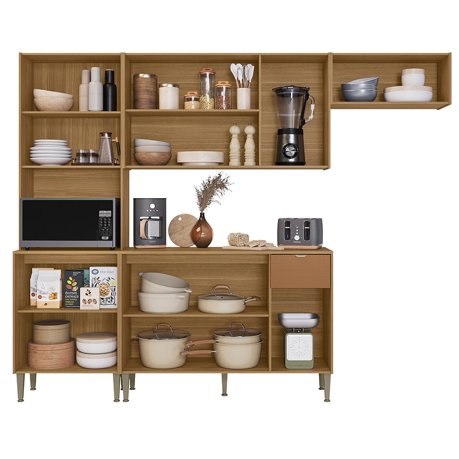 Cozinha Completa (com Balcão) Soul Freijó/Caramelo – KIT’S PARANÁ