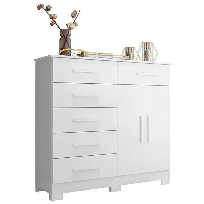 Cômoda Xangai 2 Portas 6 Gavetas Albatroz - Móveis furniture