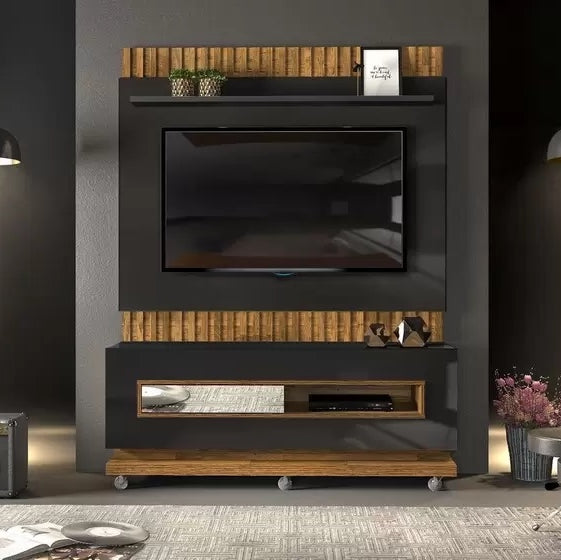 Painel + Bancada até 60″ Vitti Preto/Demolição – DJ MÓVEIS - Móveis furniture