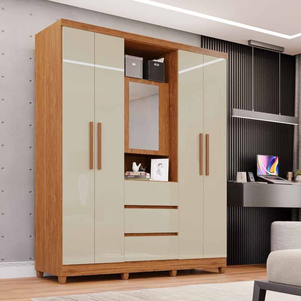 Roupeiro Capelinha Master Top 5P3G c Esp Cinamomo.Off - Móveis furniture