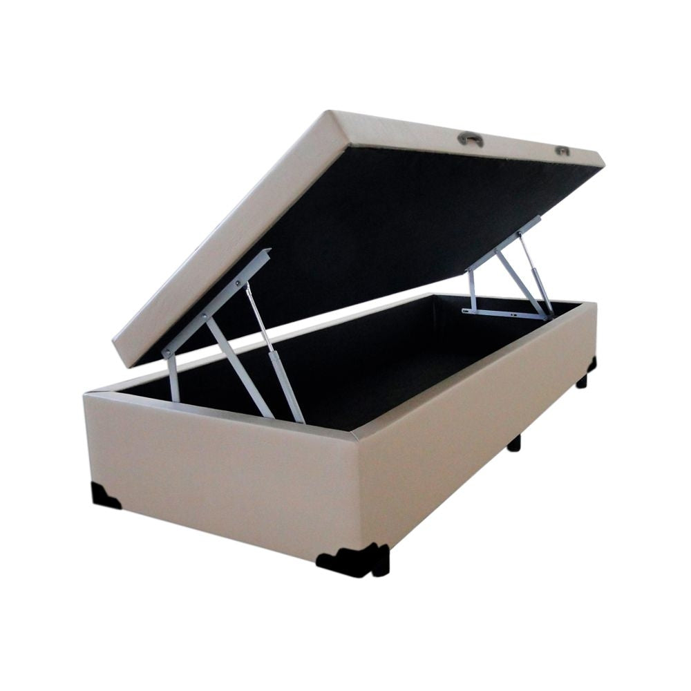 Base Bau Solteirao 110x188x40 Corino Bege - Móveis furniture