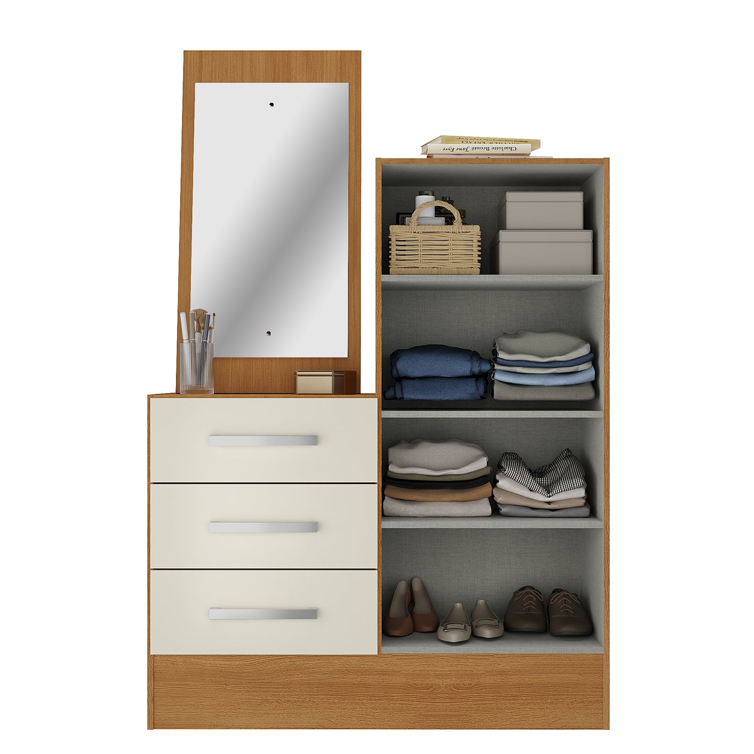 Cômoda 3 Gavetas 2 Portas Dunas 51CO2326 Cinamomo/Off White – RODIAL MÓVEIS