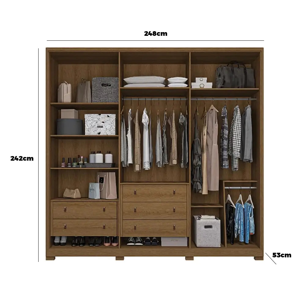 Guarda Roupa Terrassa Casal 6 Portas 5 Gavetas Rimo