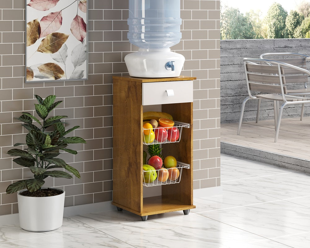 Fruteira Erica 1G2C Castanho.Off White - Móveis furniture