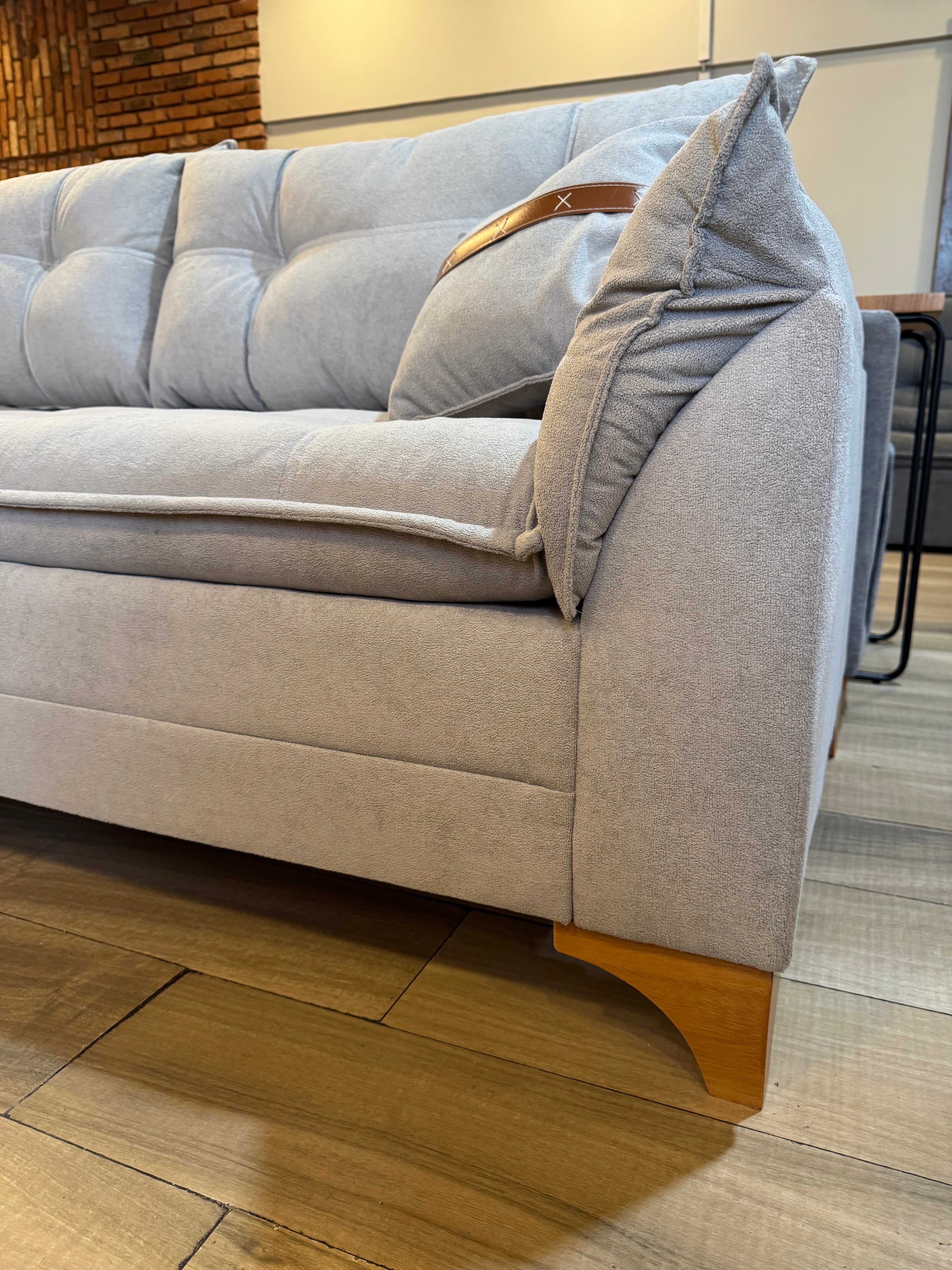 Sofá 3 lugares Creta 2.00m – Cinza Linho