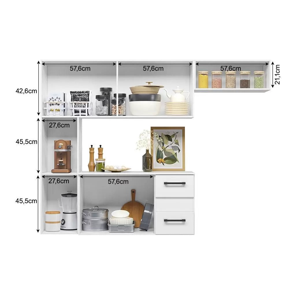 Cozinha Suspensa Juliete 7P2G - Móveis furniture