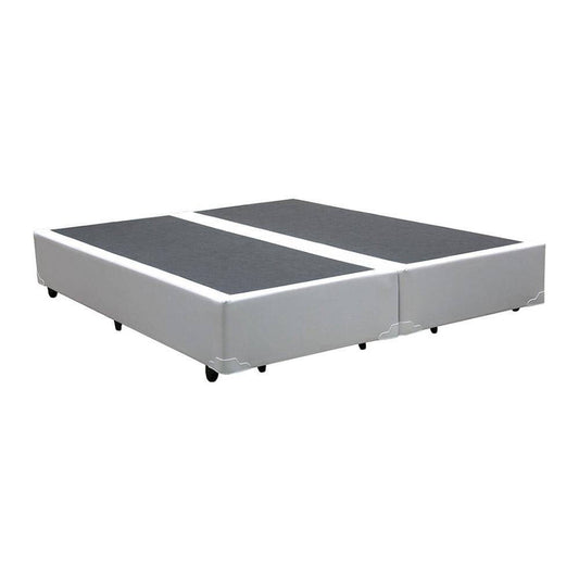 Base King Bipartida, em Corino ,Branco , preto e marrom - Móveis furniture
